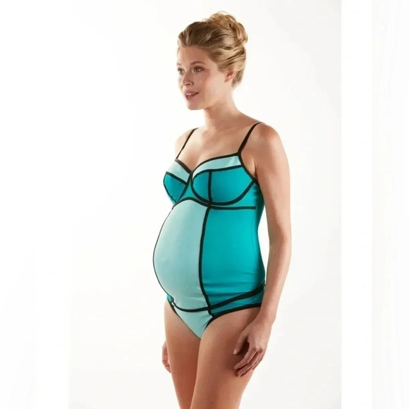Cache Coeur Underwired maternity tankini Rosy mint set B2159 - Picture 2 of 9